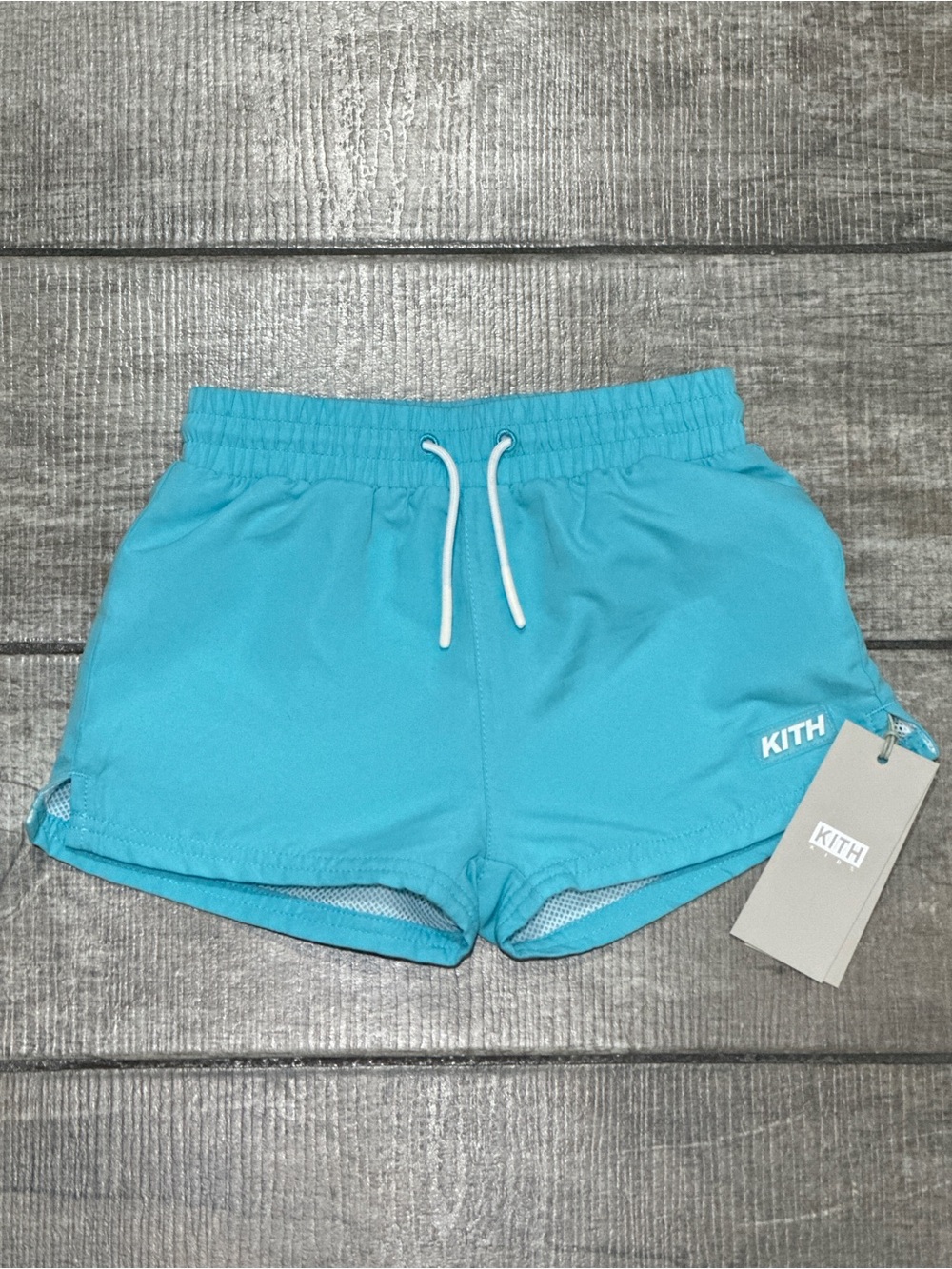 KITH Bright Aqua Drawstring Athletic Shorts